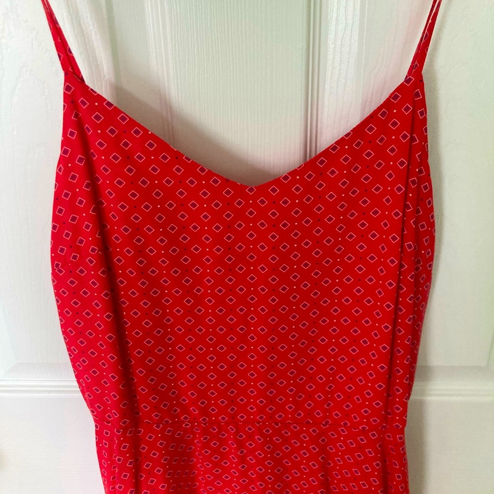Gap Tall Medium womens bright red sun dress with print